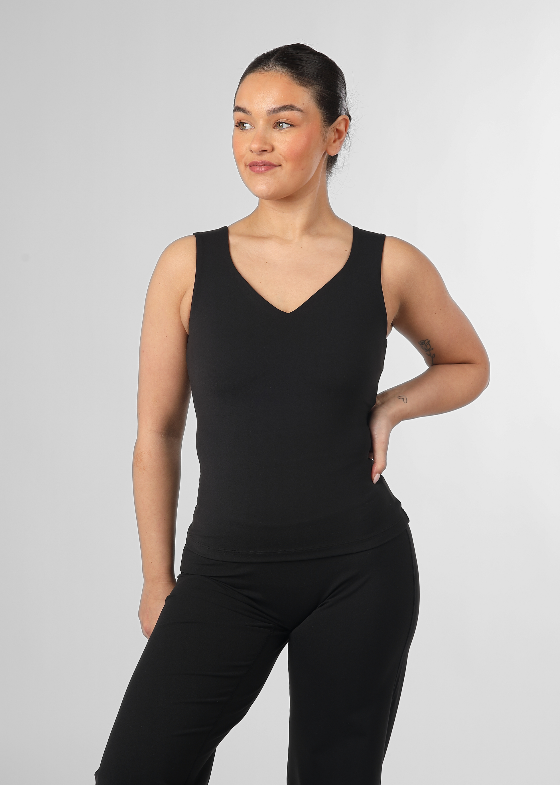 Soft Form Recycled Black Reversible Sweetheart Vest