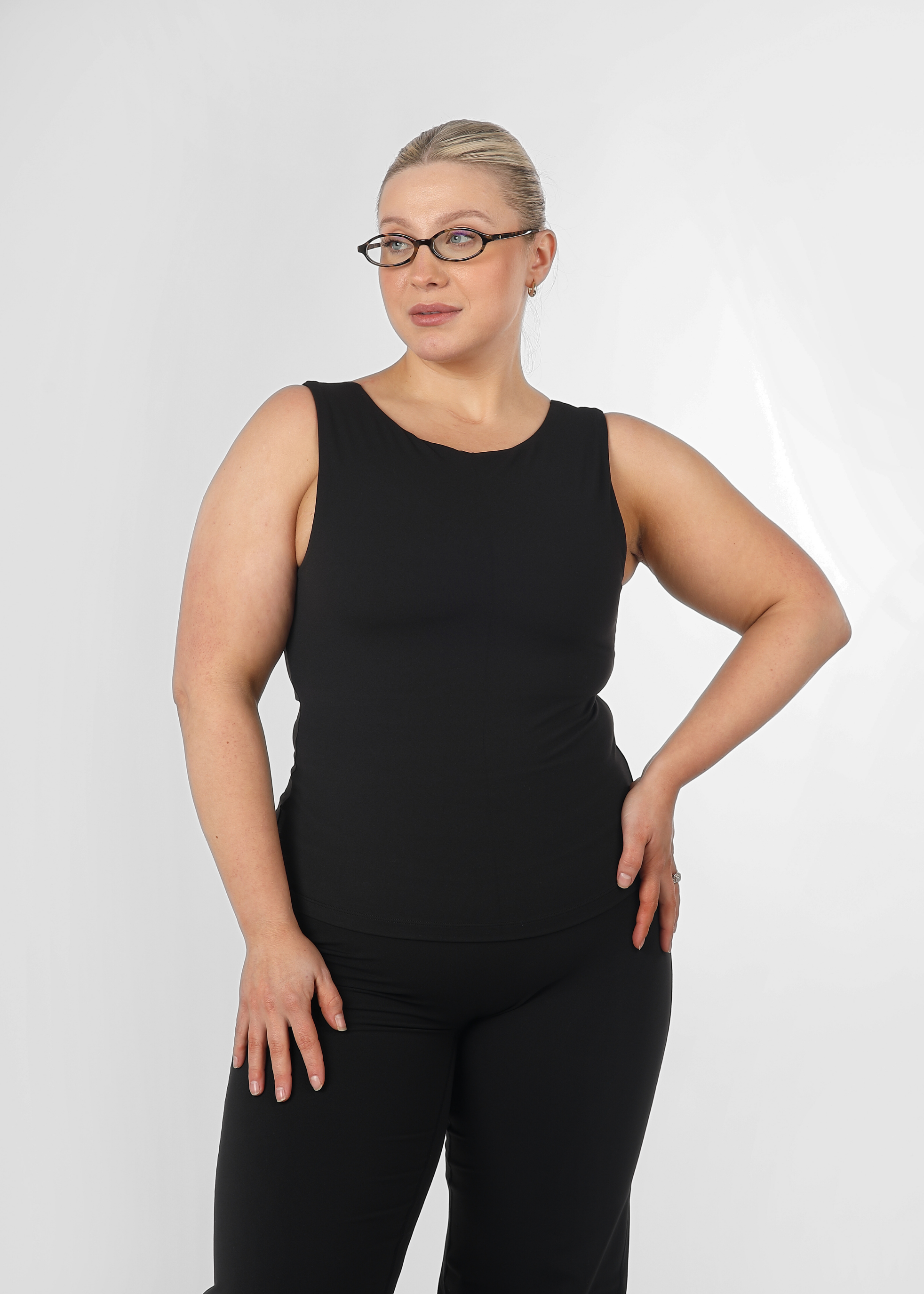 Soft Form Recycled Black Reversible Sweetheart Vest