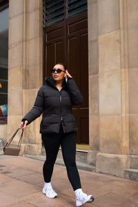 Contour Short Black Puffer Coat