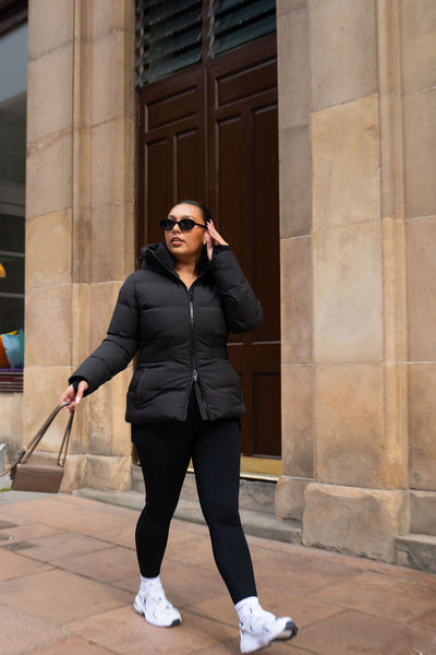 Contour Short Black Puffer Coat