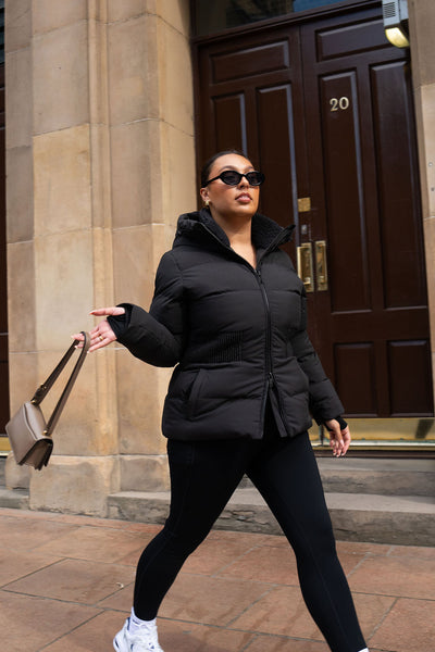 Contour Short Black Puffer Coat