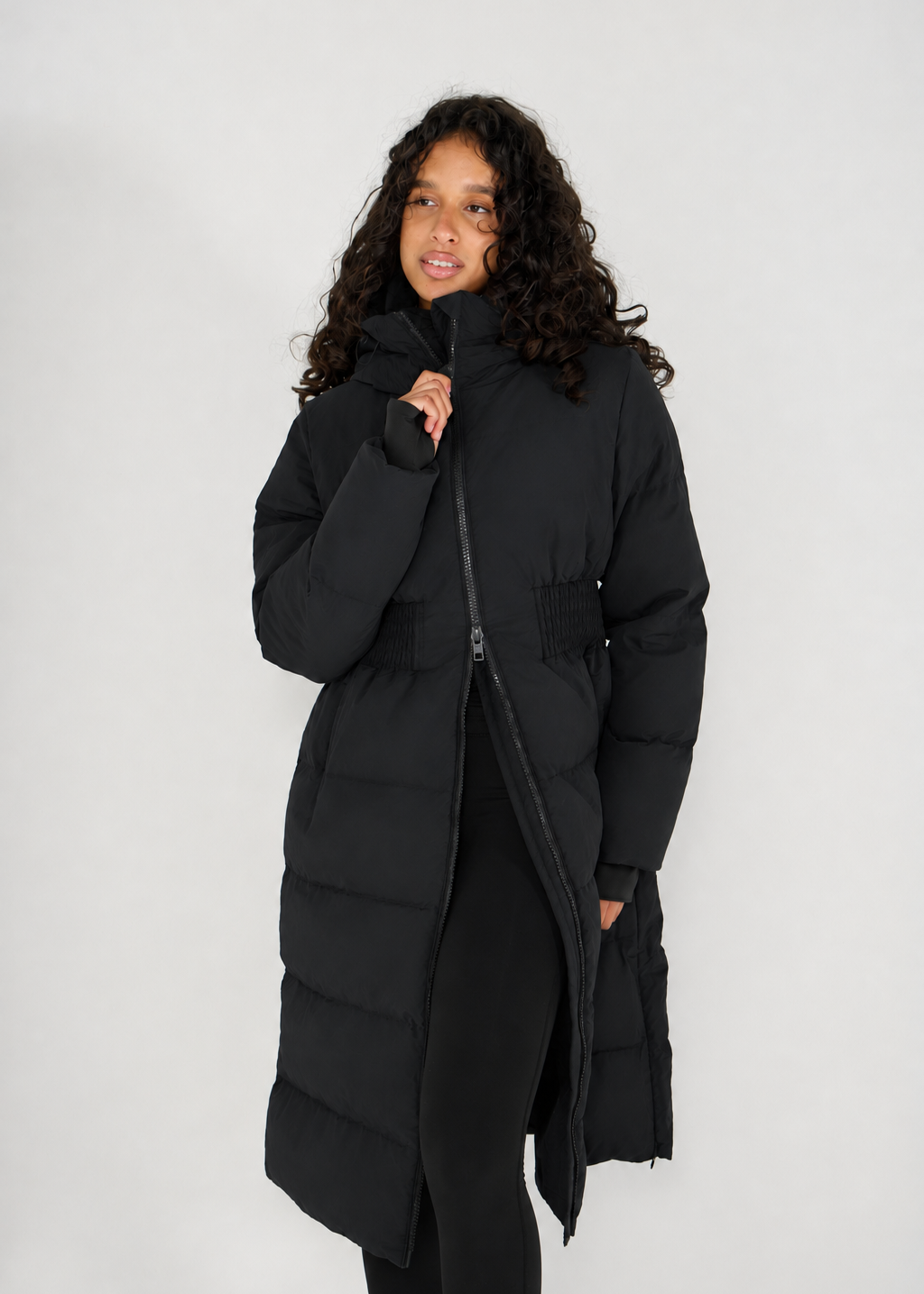 Contour Longline Black Puffer Coat