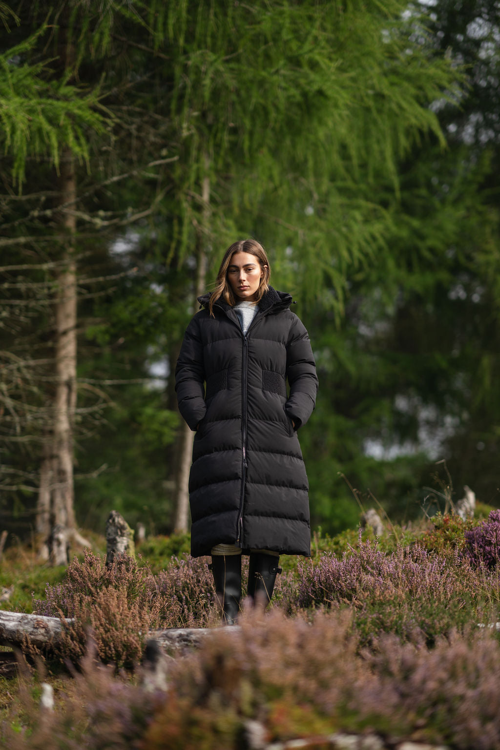 Contour Longline Black Puffer Coat - Pre order