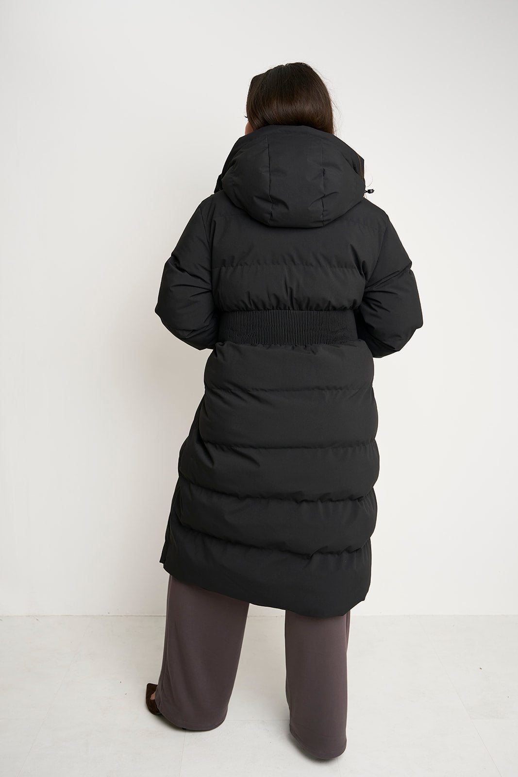 Contour Longline Black Puffer Coat