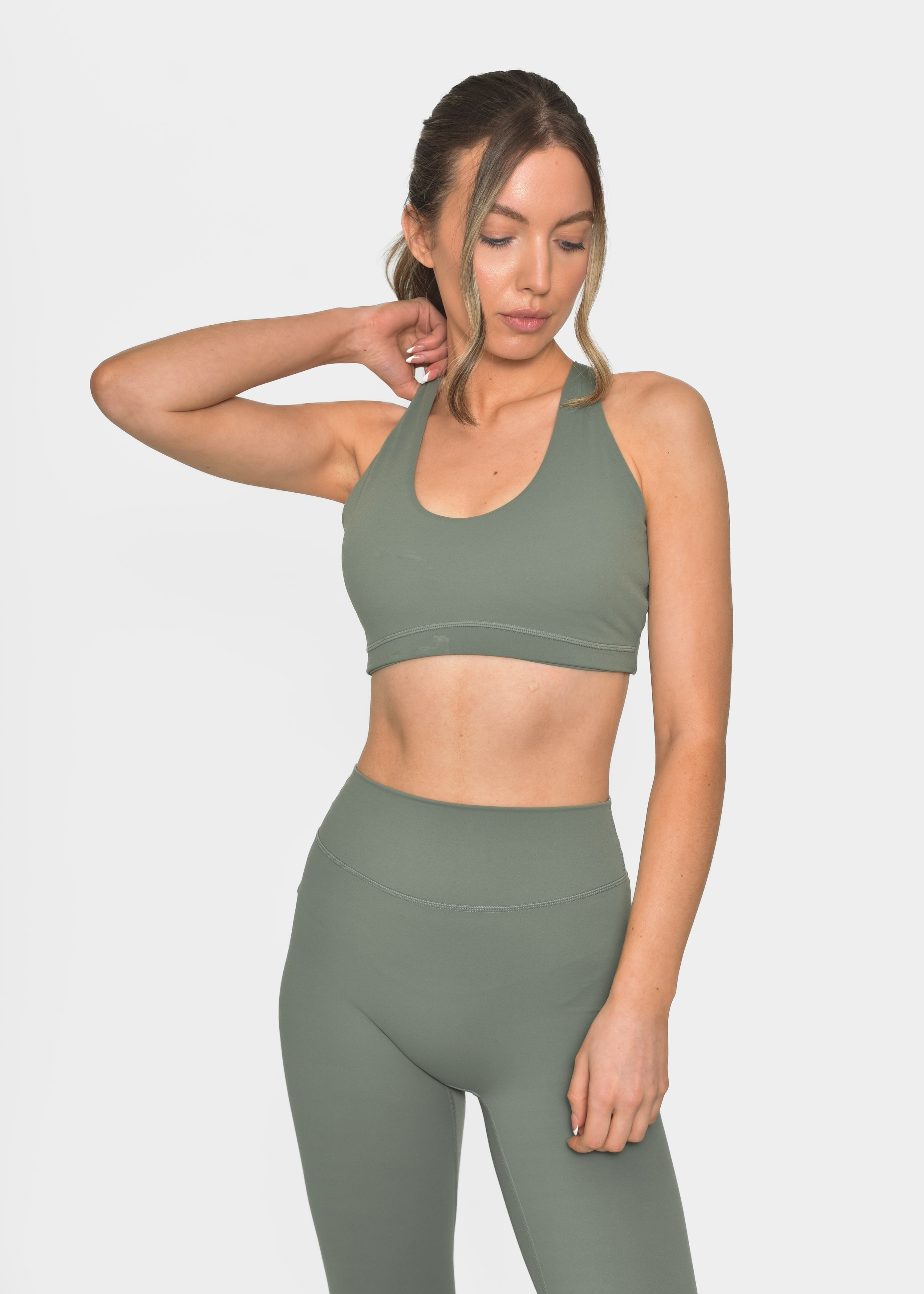 Cloud Sculpt Crossover Soft Sage Strap Bra