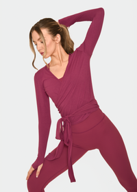 Ultra Soft Velvet Rose Ballet Wrap Top