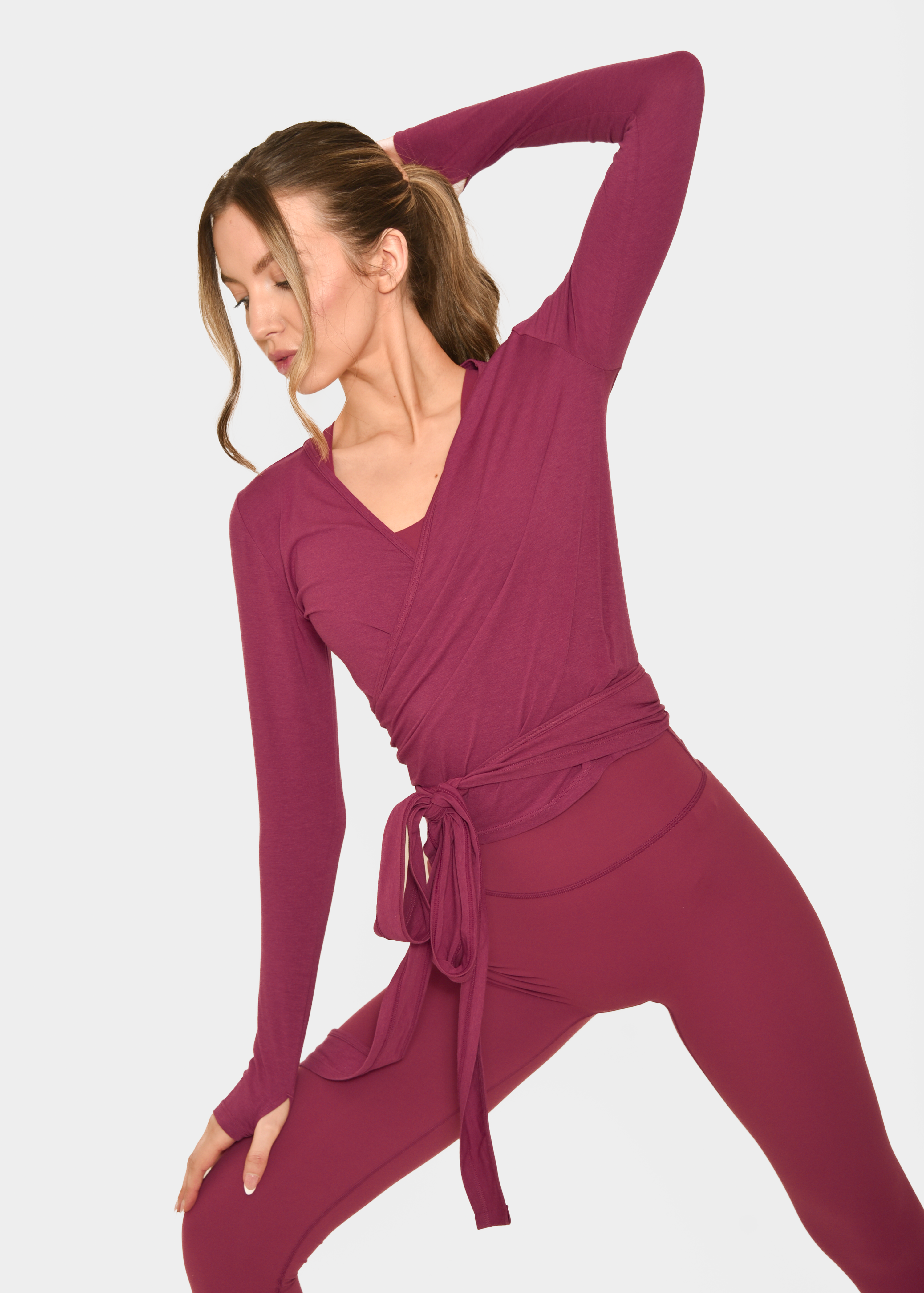 Ultra Soft Velvet Rose Ballet Wrap Top