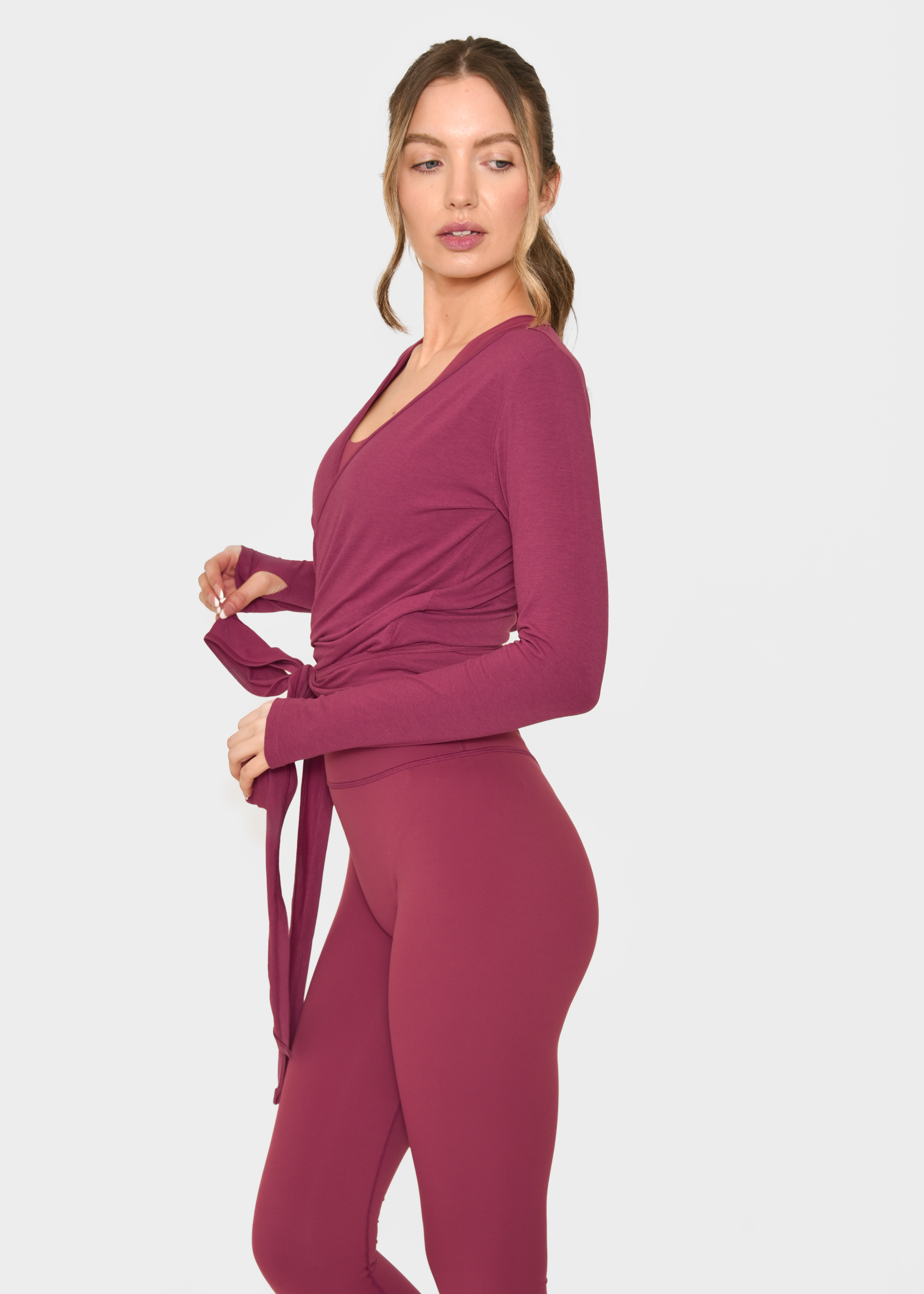 Ultra Soft Velvet Rose Ballet Wrap Top