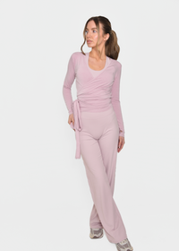 Ultra Soft Blush Pink Ballet Wrap Top