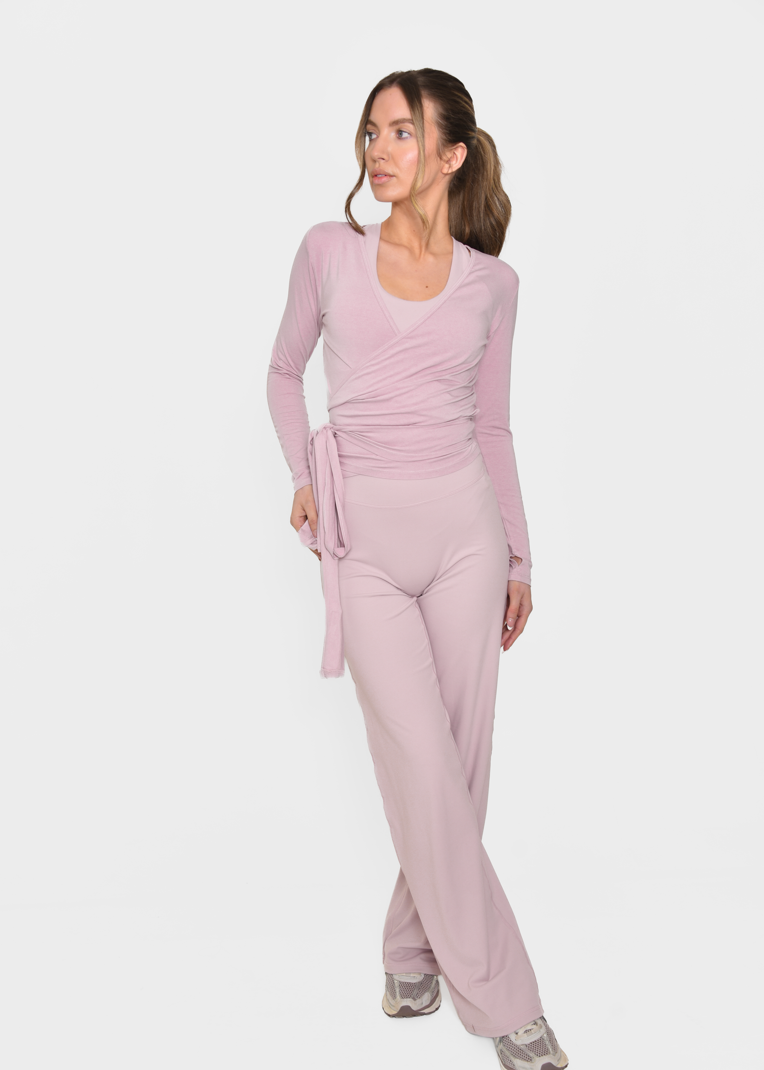 Ultra Soft Blush Pink Ballet Wrap Top