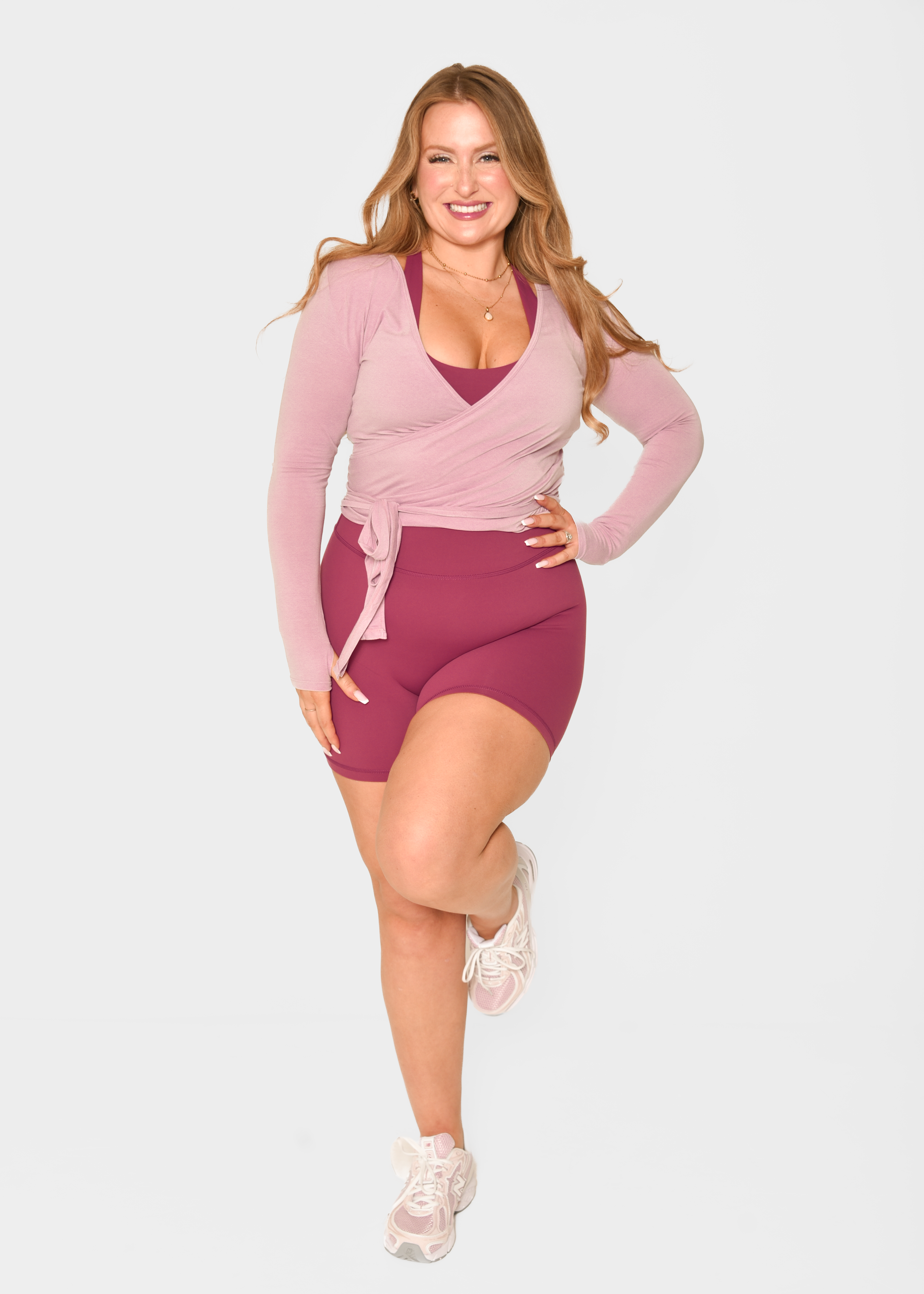 Ultra Soft Blush Pink Ballet Wrap Top