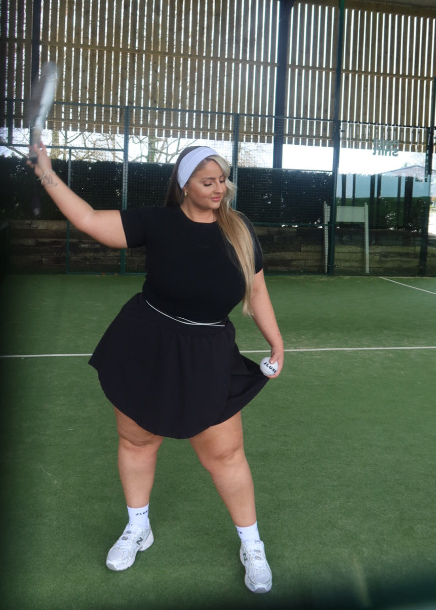 FormLuxe Black Wrap Pocket Skort
