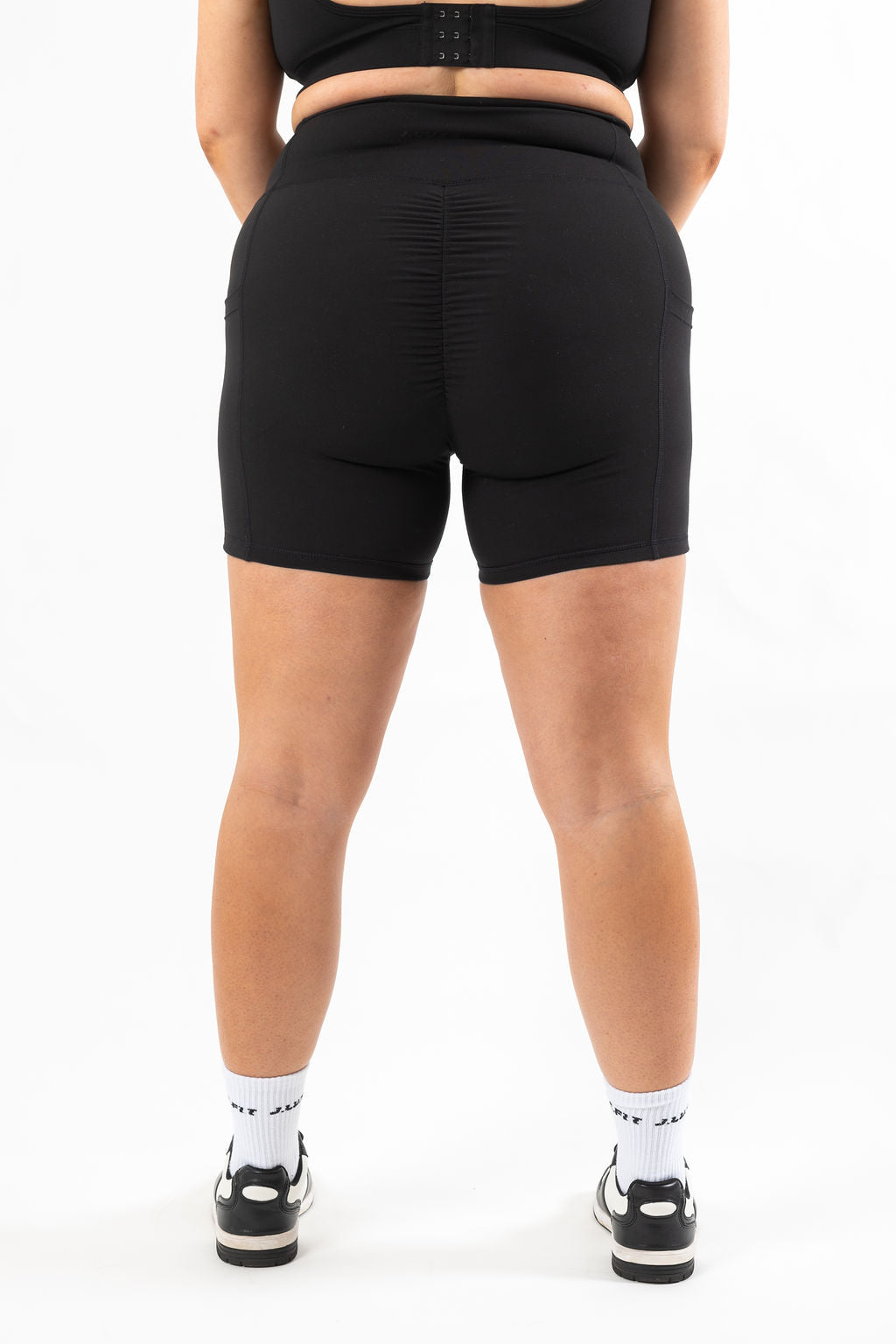 Core High Waisted Black Shorts With Pockets