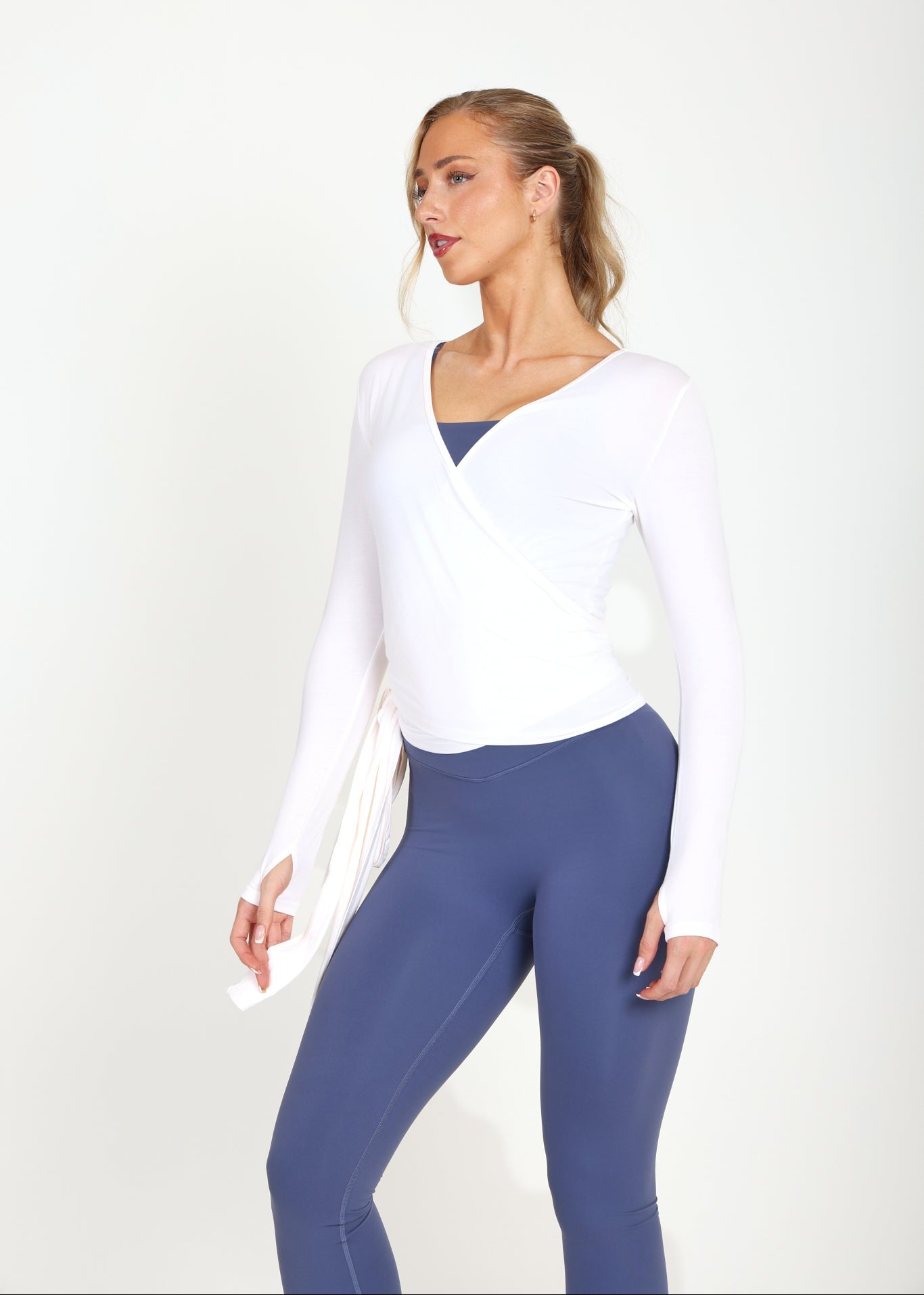 Ultra Soft Off White Bamboo Wrap Top