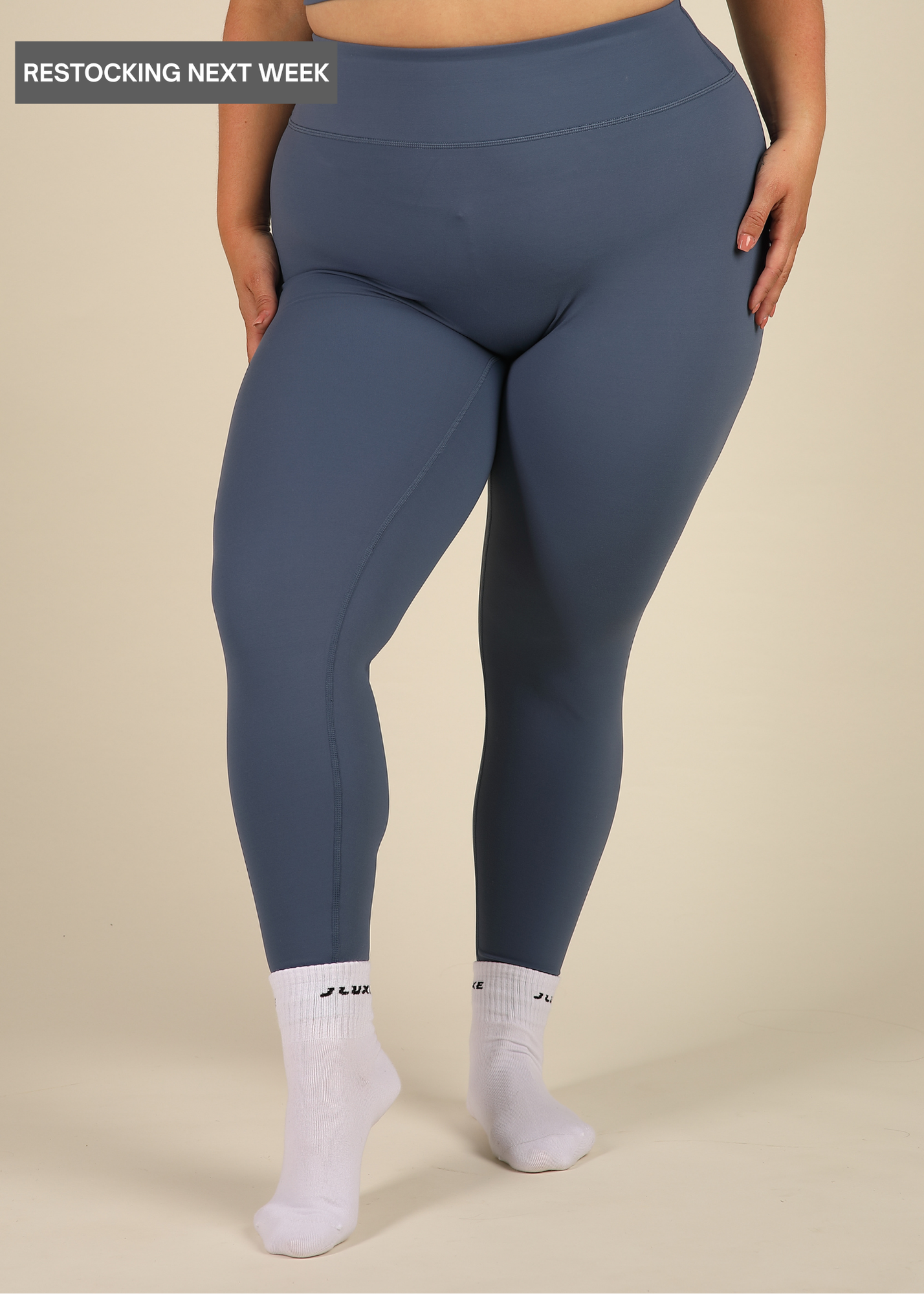 Recycled High Rise Denim Blue Essential Legging