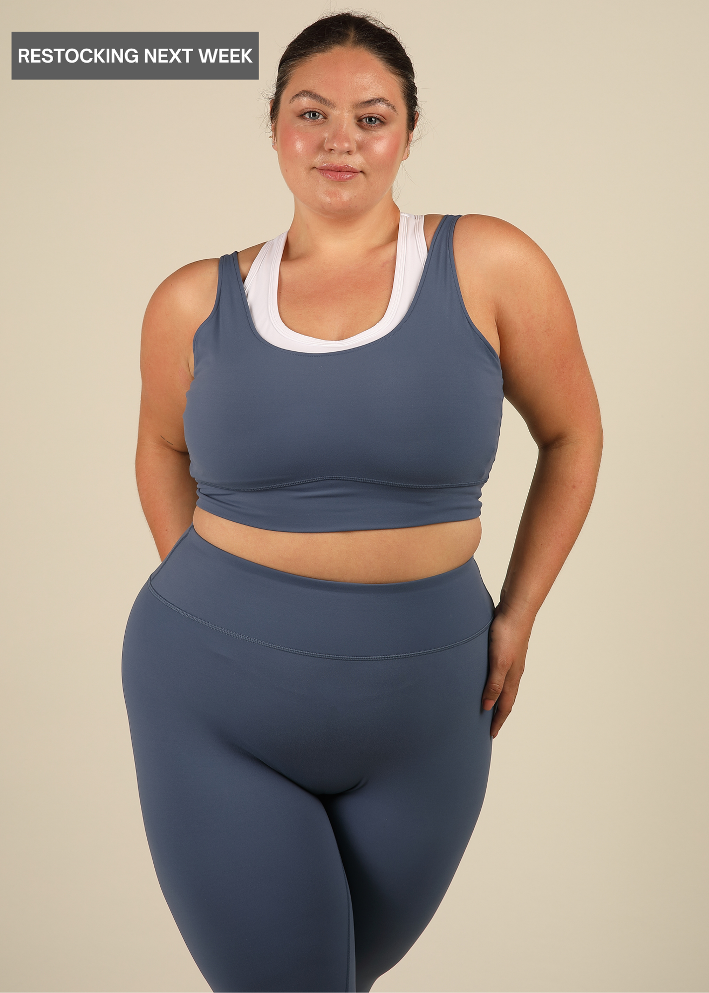 Recycled Double Layer Denim Blue Sports Bra