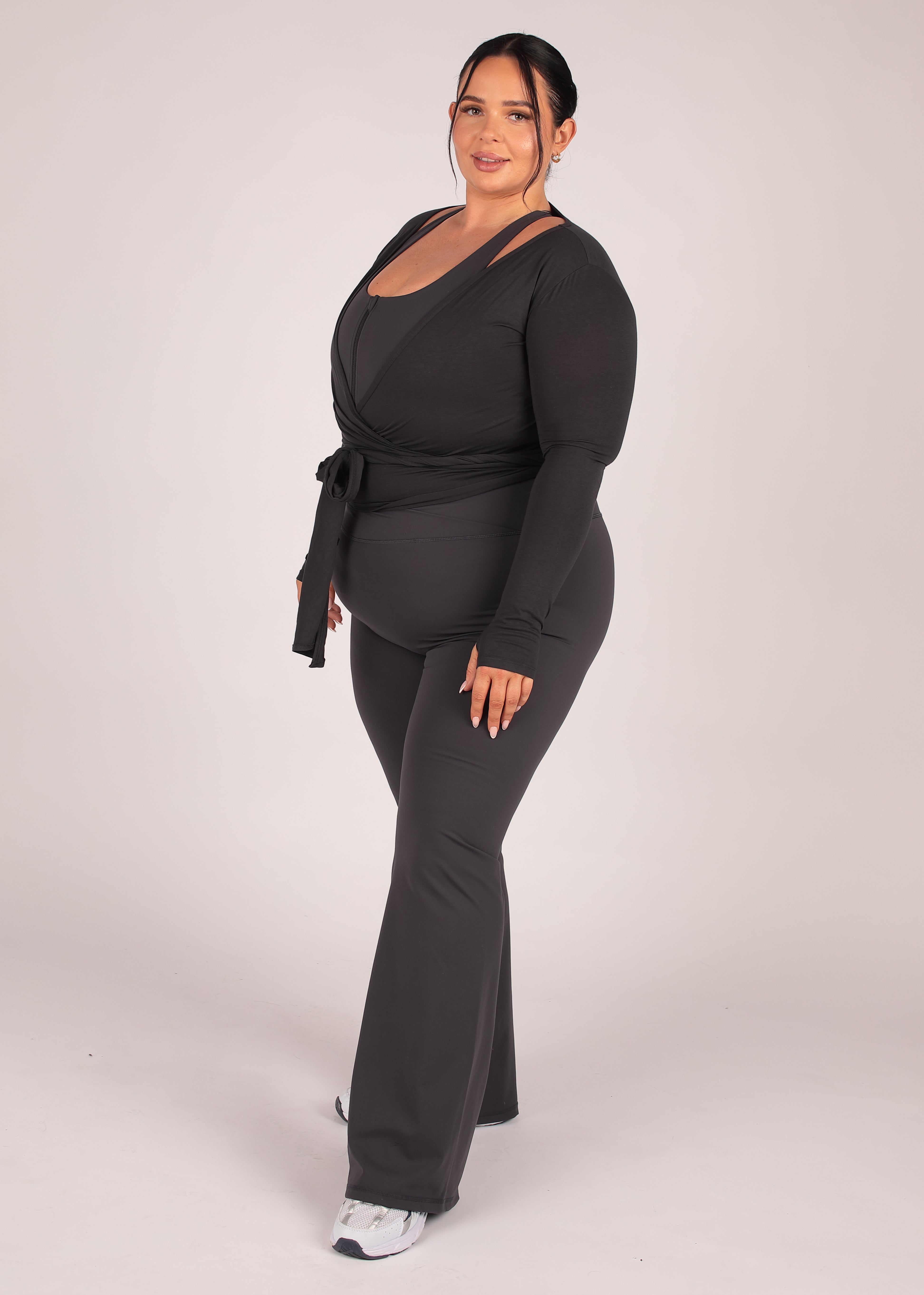 Ultra Soft Bamboo Soft Charcoal Wrap Top