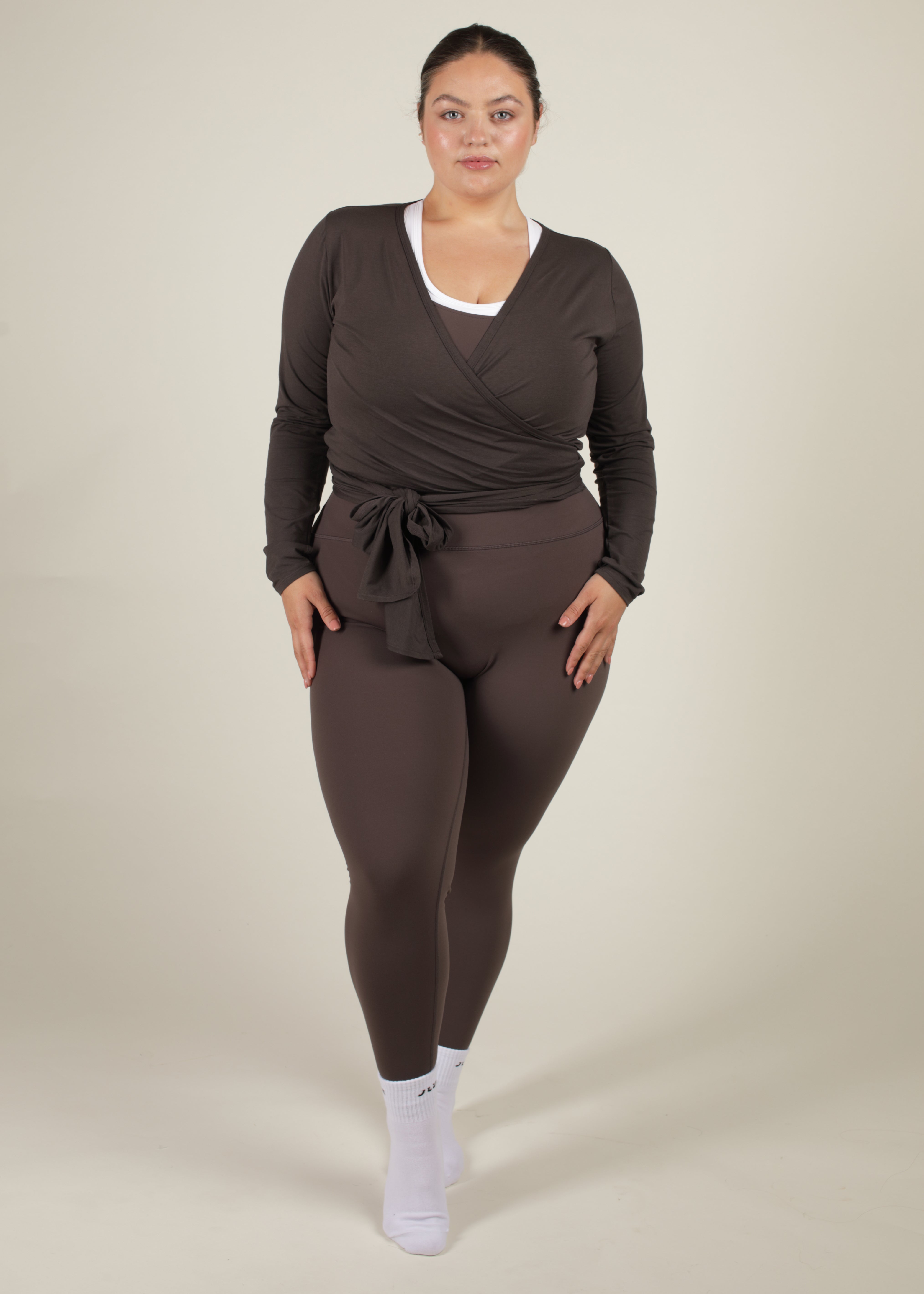Ultra Soft Bamboo Deep Mocha Wrap Top