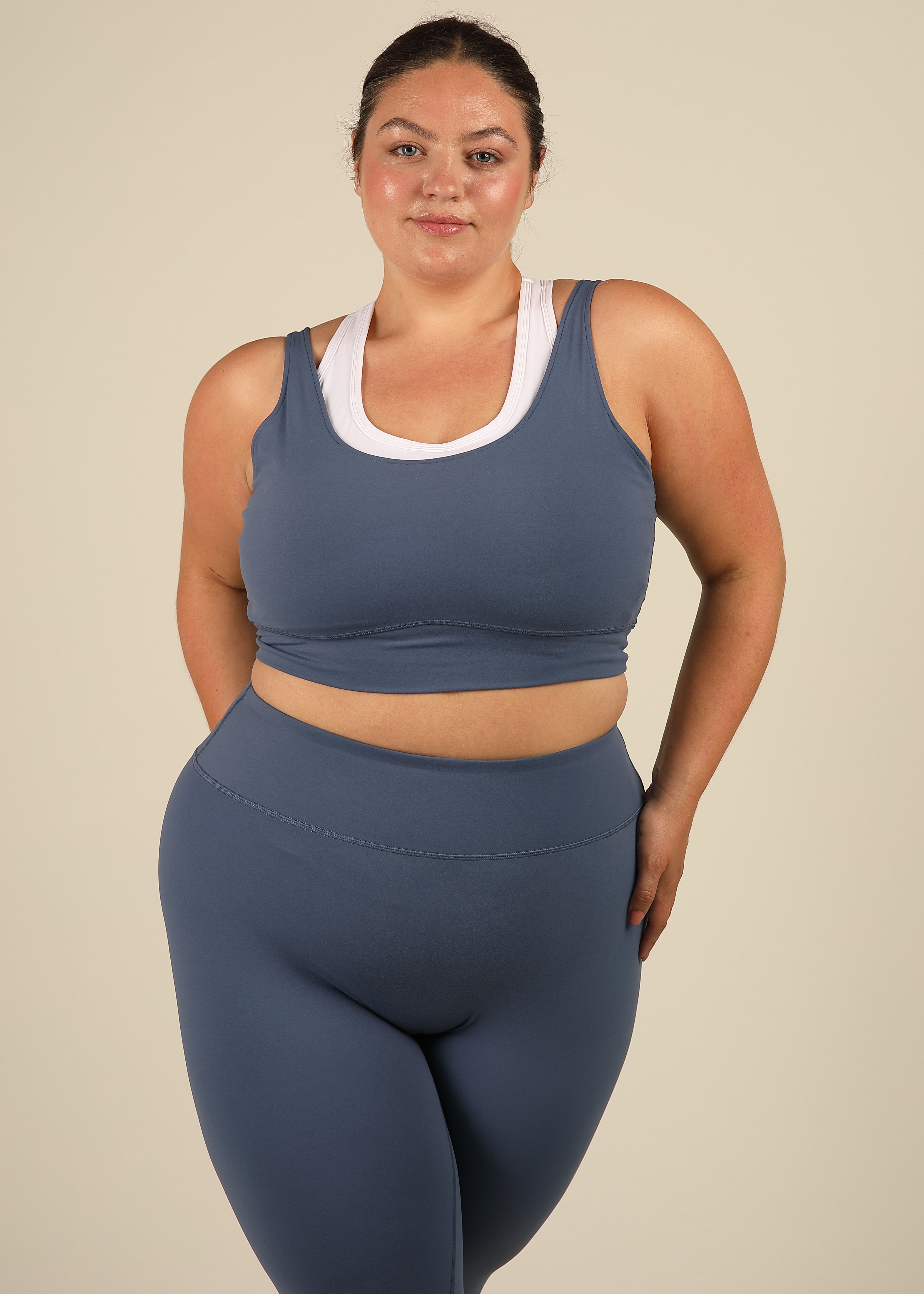 Recycled Double Layer Denim Blue Sports Bra
