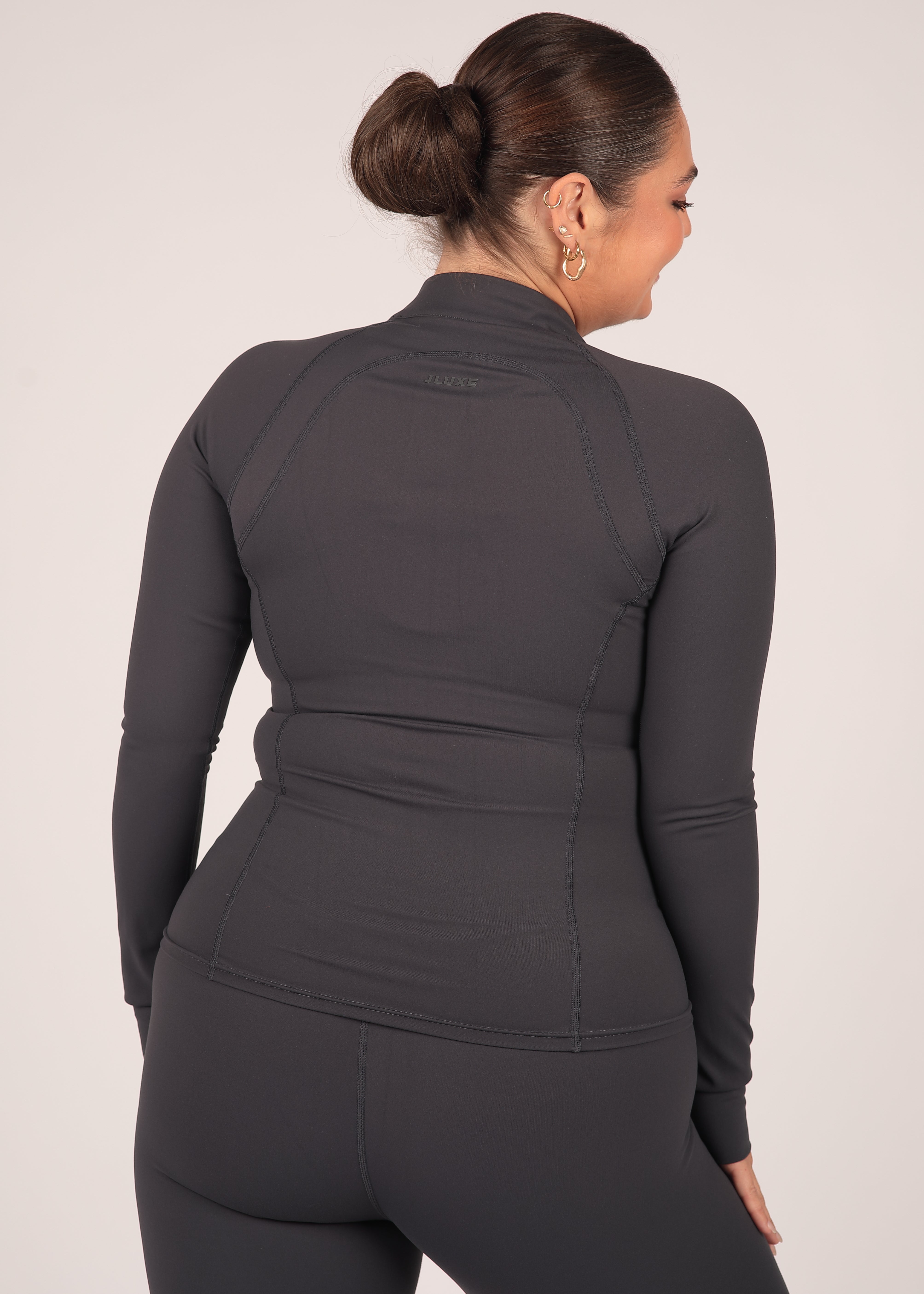 CloudLuxe Core Soft Charcoal Detail Jacket