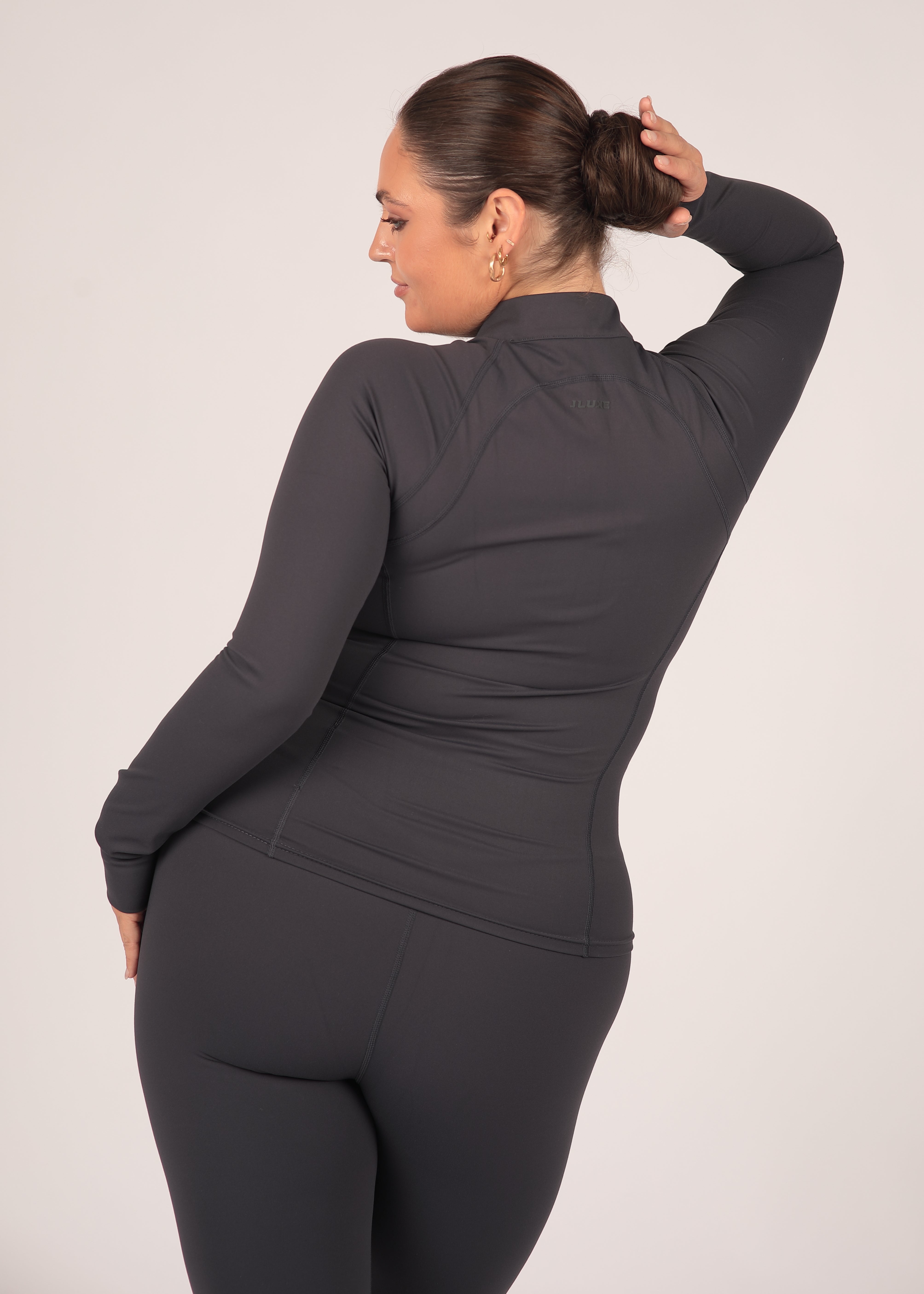 CloudLuxe Core Soft Charcoal Detail Jacket