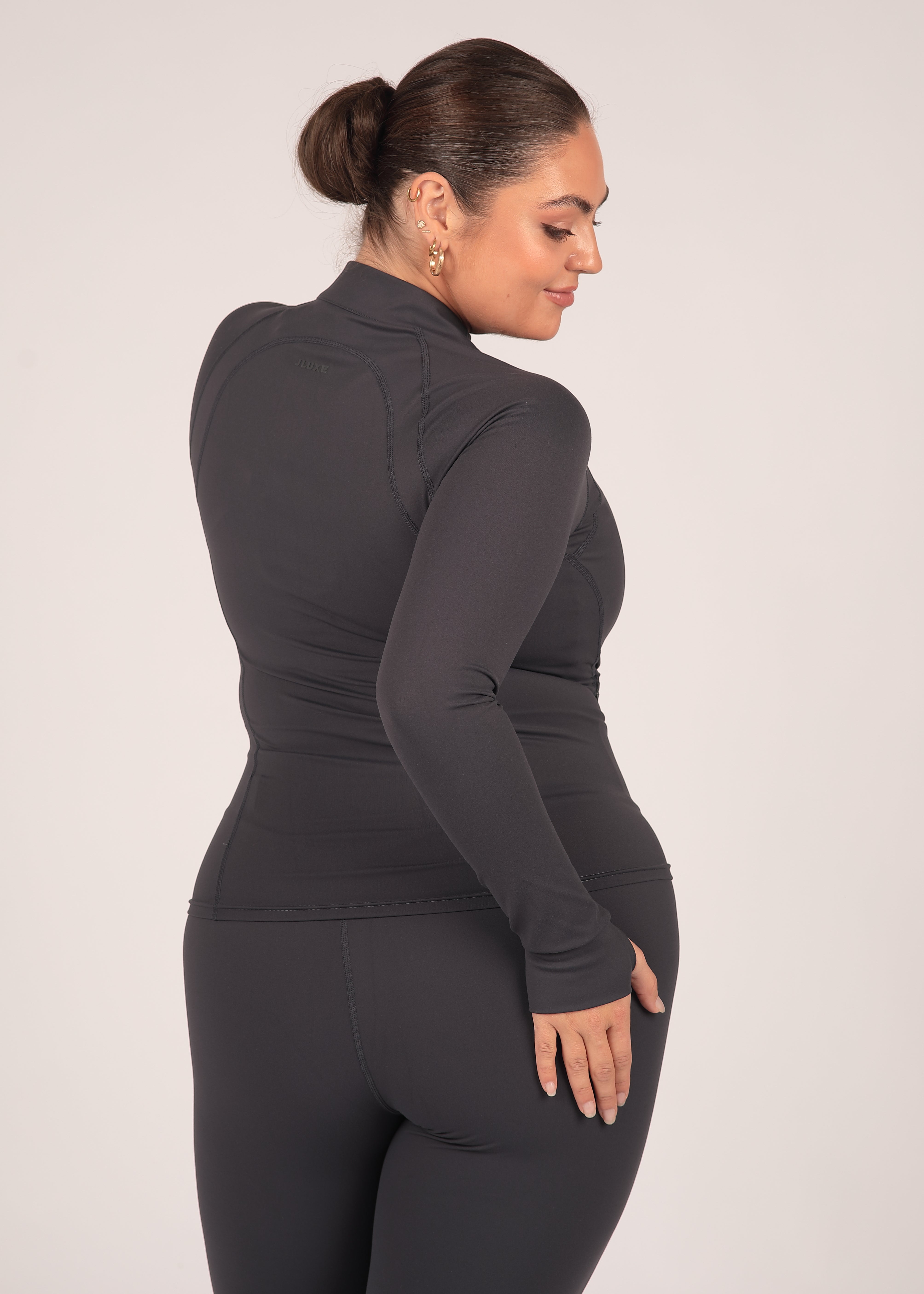 CloudLuxe Core Soft Charcoal Detail Jacket