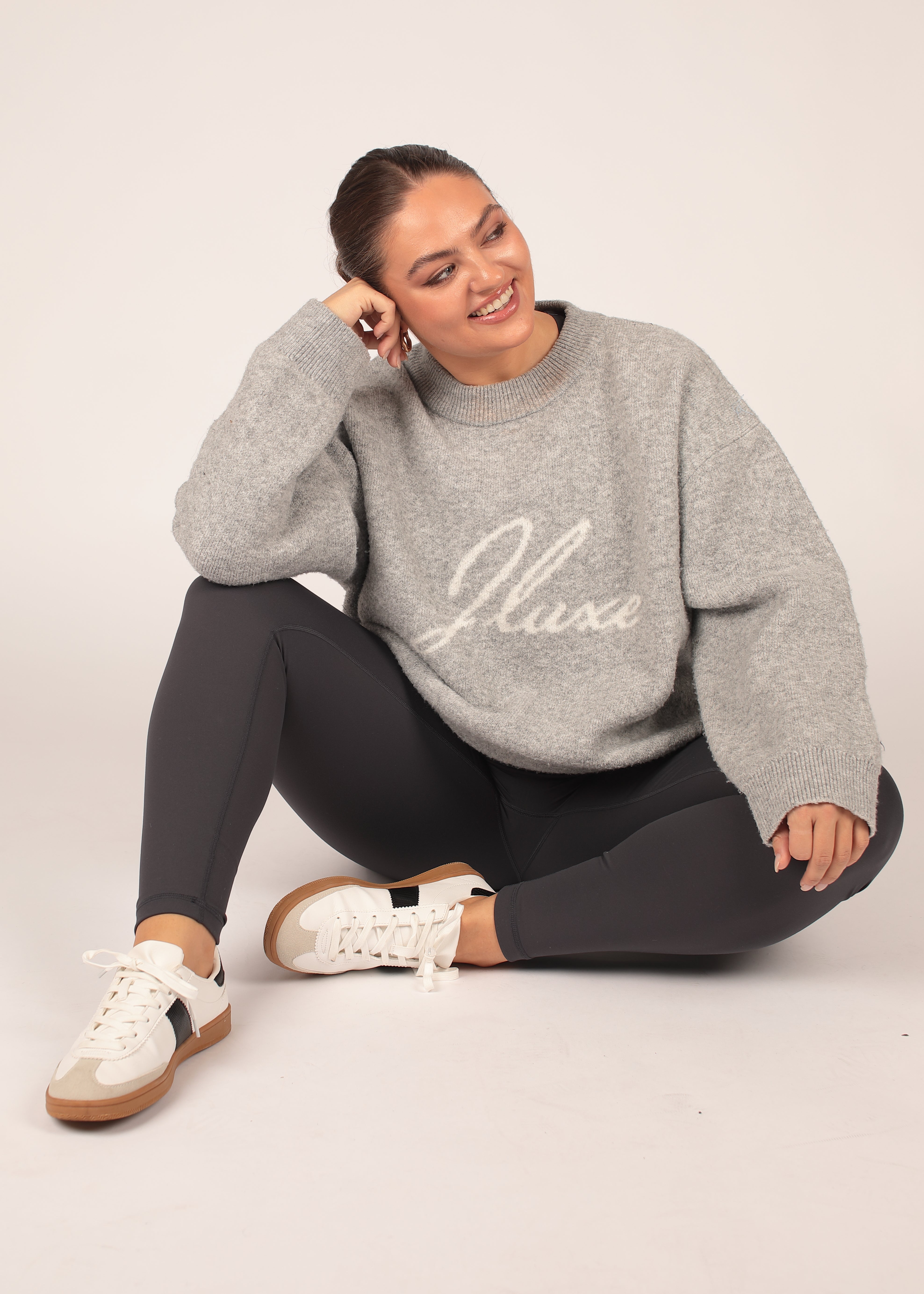 Grey Marl Heritage Knit Sweatshirt