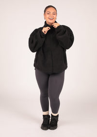 Soft Charcoal Zip Up Borg Fleece