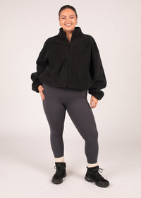 Soft Charcoal Zip Up Borg Fleece