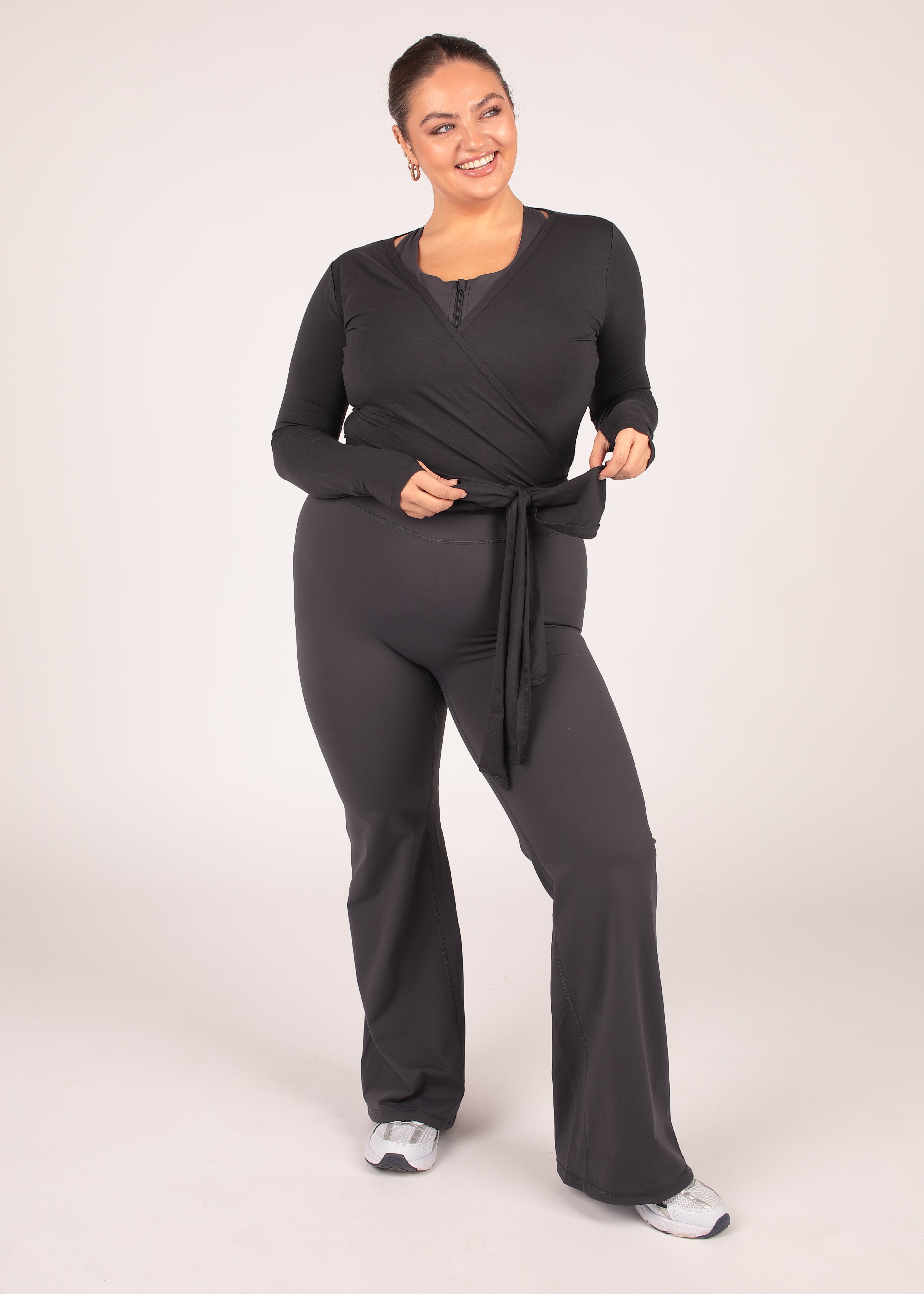 Ultra Soft Bamboo Soft Charcoal Wrap Top