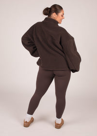 Coffee Zip Up Borg Fleece