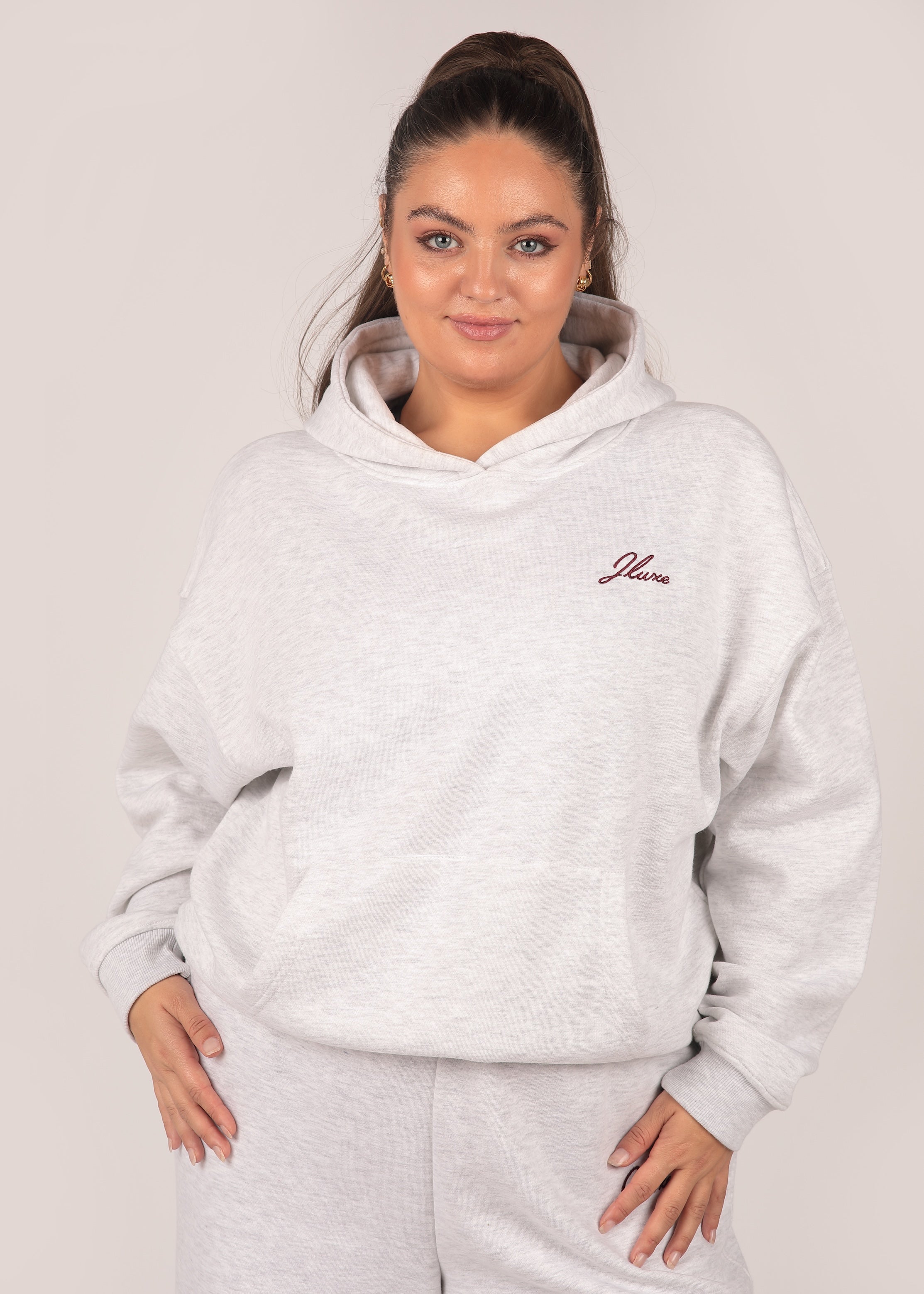 Core Grey Marl Oversized Hoodie