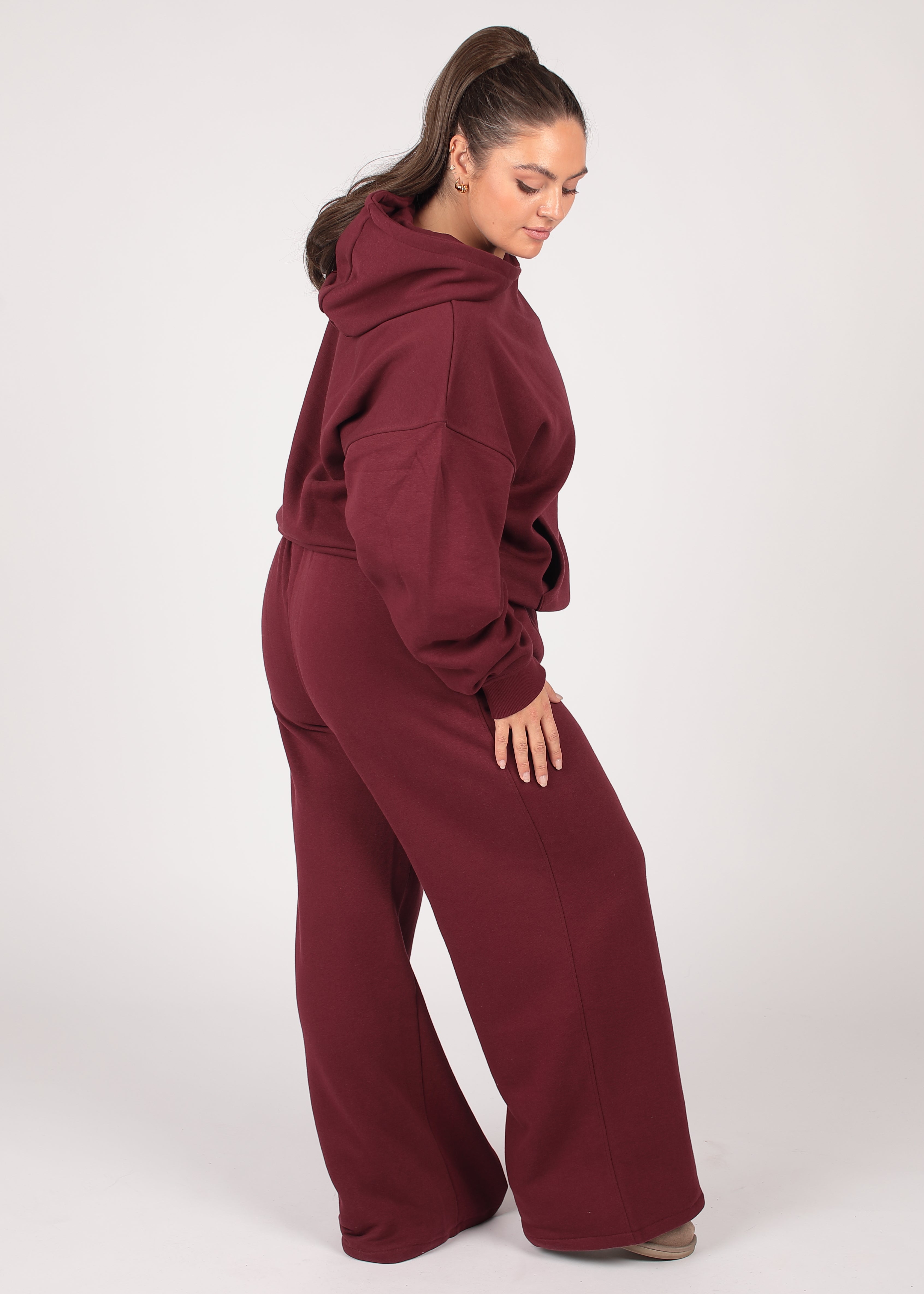 Core Burgundy Wide Leg Jogger