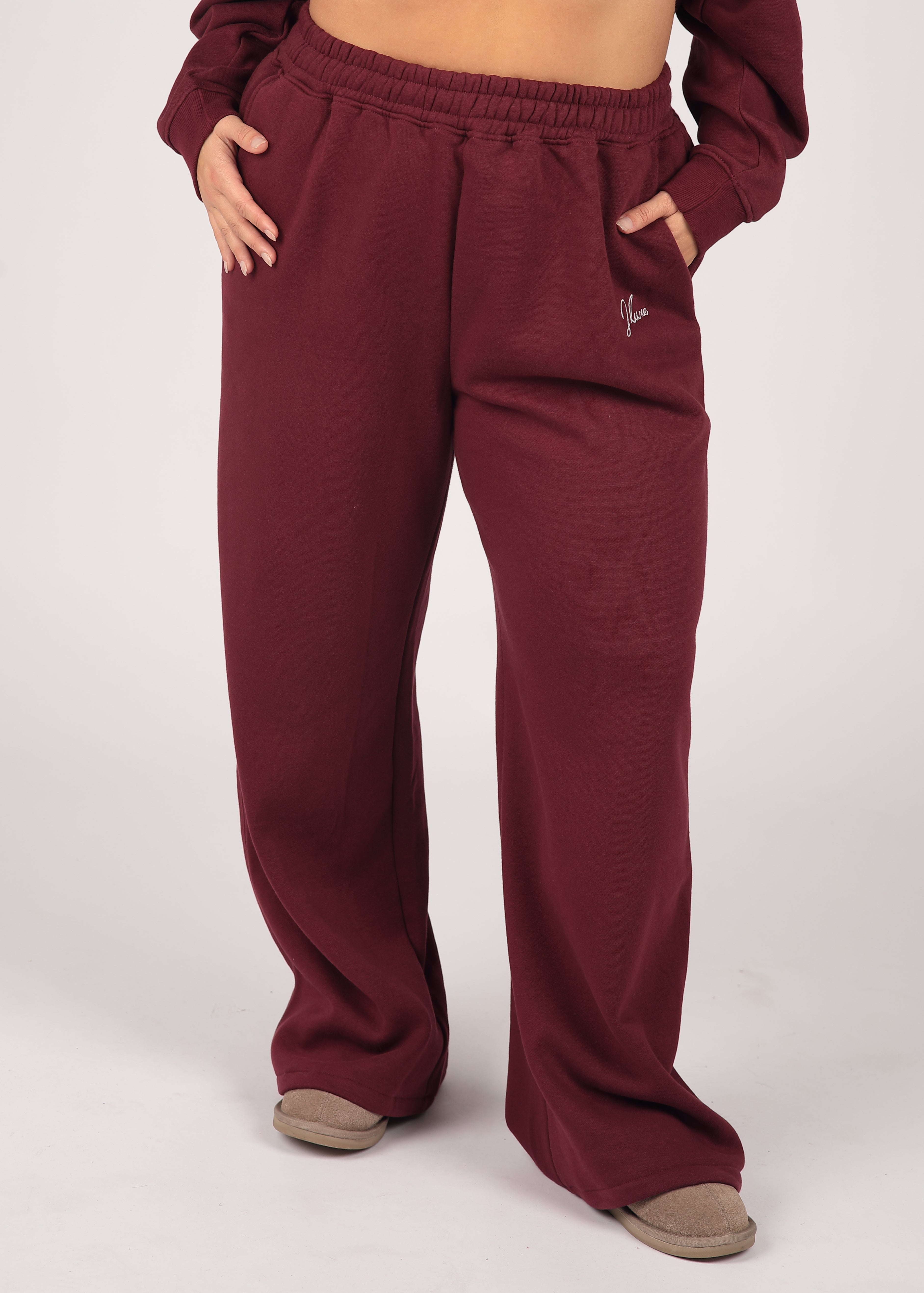 Core Burgundy Wide Leg Jogger