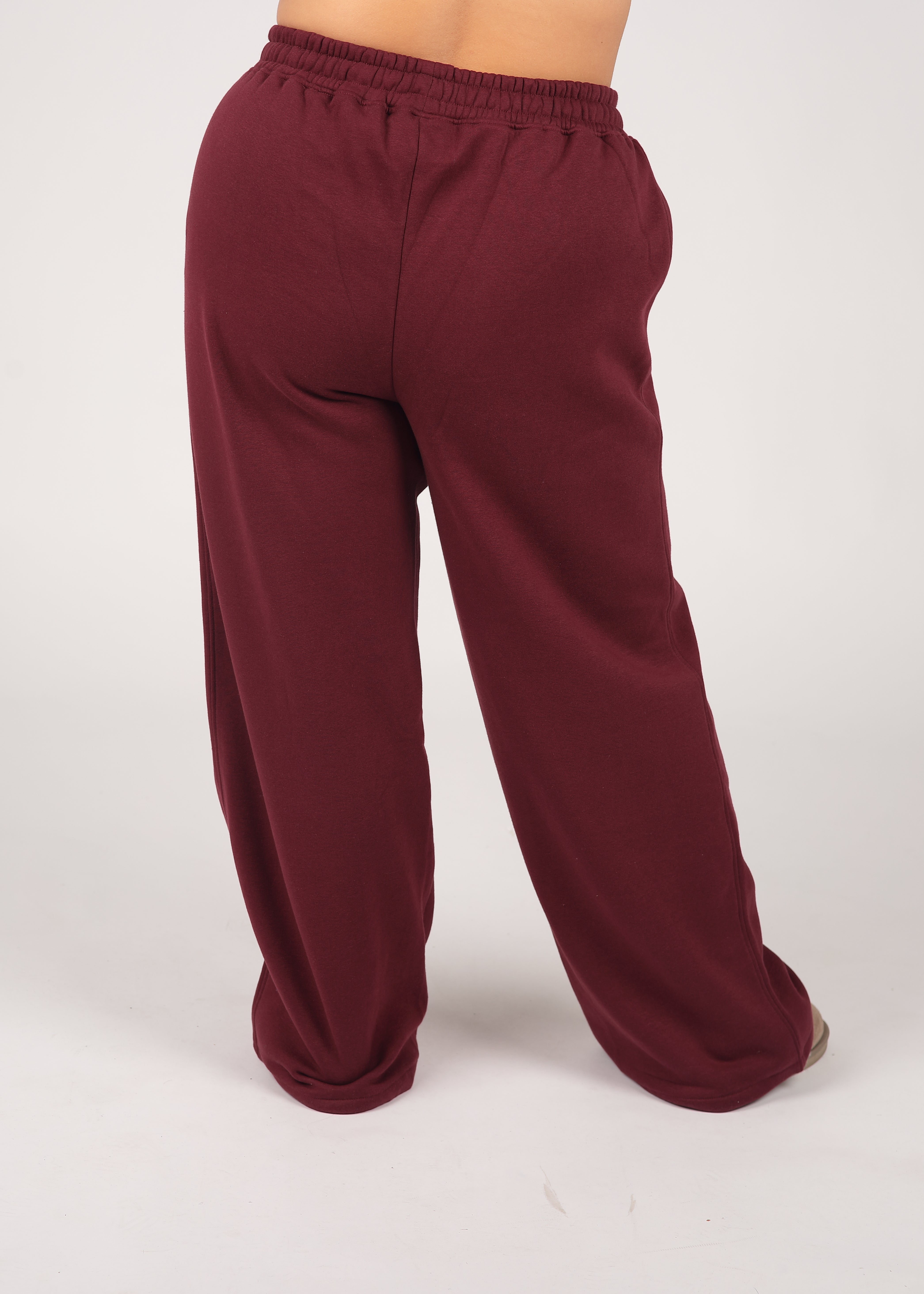Core Burgundy Wide Leg Jogger