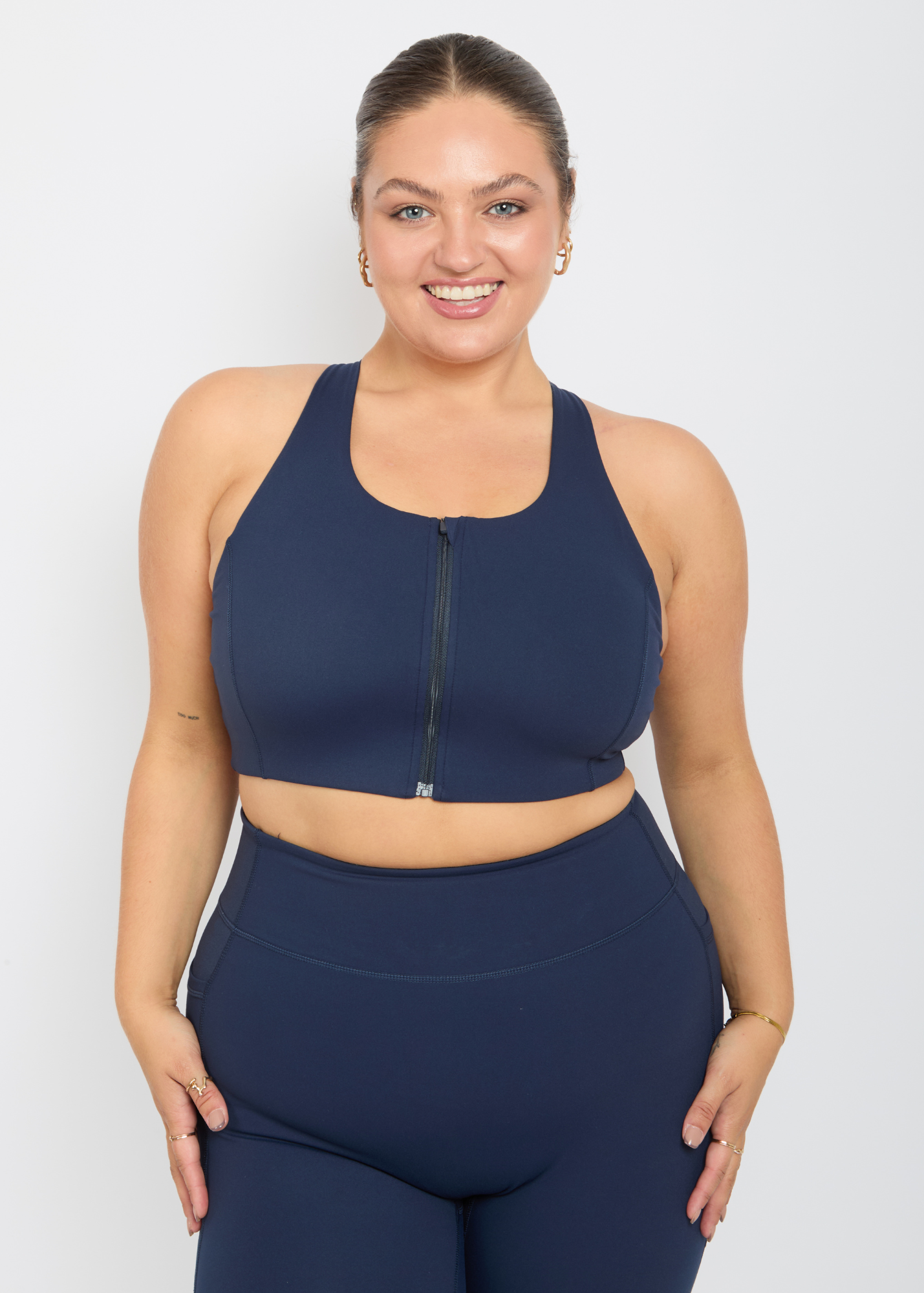 CloudLuxe Core Navy Zip Bra