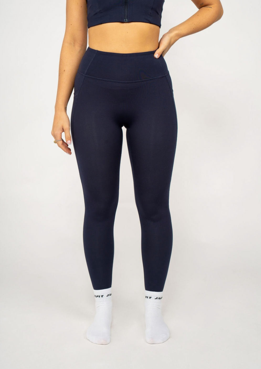 Core High Waisted Navy Leggings - J.LUXE.FIT