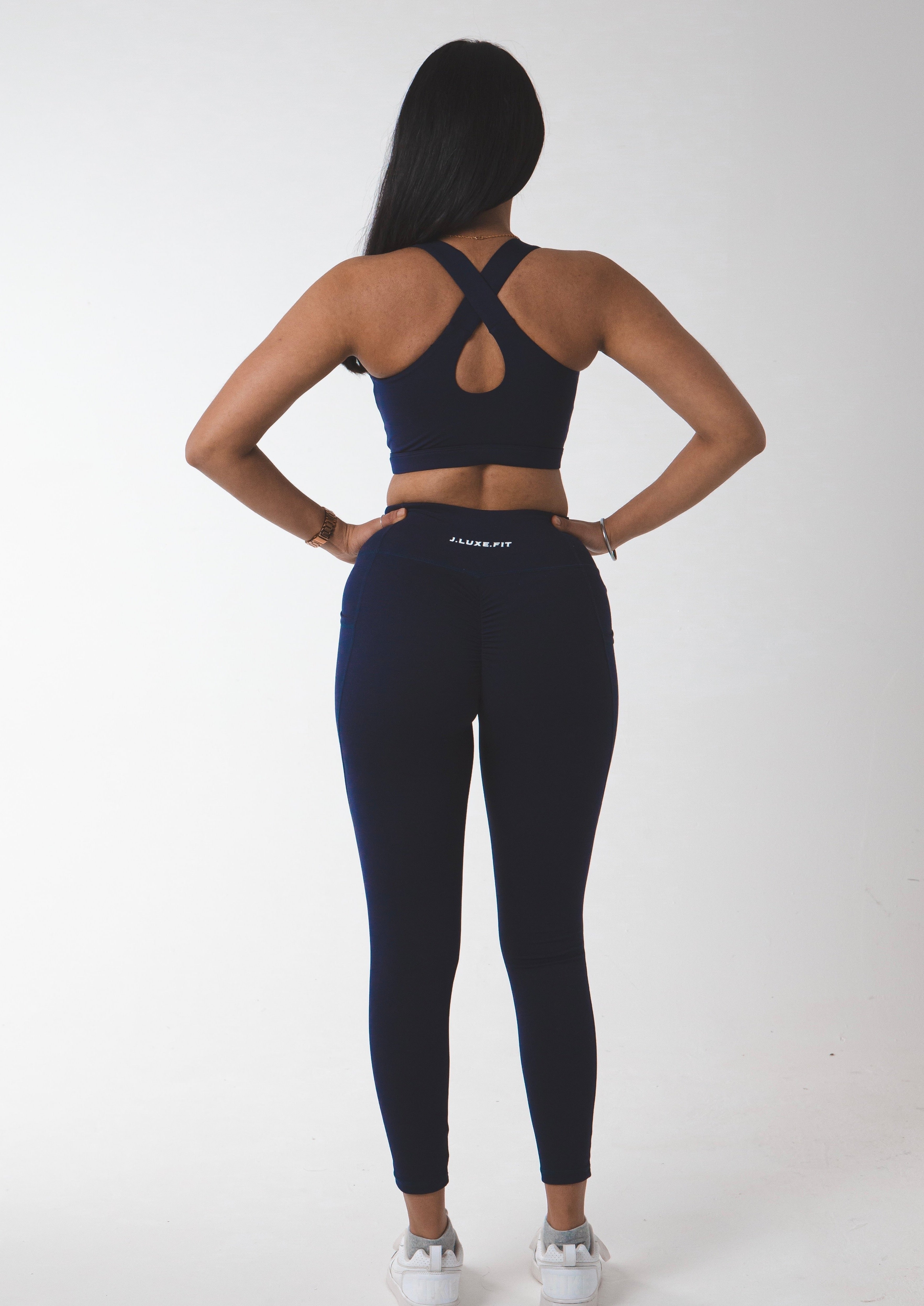 Luxe Support Navy Sports Bra - J.LUXE.FIT